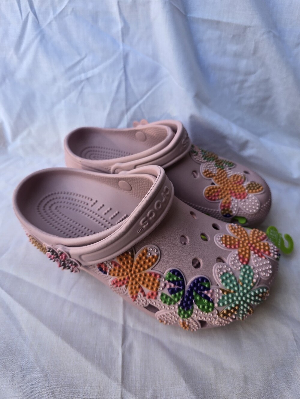 CROCS Pink Floral-Embellished Classic Clog